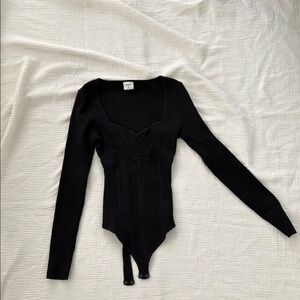 Abercrombie & Fitch Black Ribbed Bodysuit